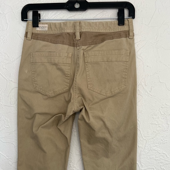 WOMENS ARMANI EXCHANGE KHAKI PATCHWORK KNEE CHINO SIZE 0 CLEAN 28” INSEAM - Picture 5 of 9